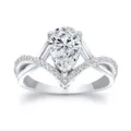 Anello di fidanzamento in zircone a forma di pera da donna, elegante gioiello di moda pavè. - Taglia 6 / Argento