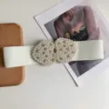 Ceinture élastique blanche perle cœur pour robes de femmes, large ceinture vintage. - Blanc