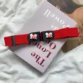 Red elastic waist belt featuring cute cartoon rabbit ornaments for stylish daily wear and cute outfits. - Blessing Rabbit