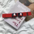 Red elastic lazy belt for women featuring cute cartoon rabbit decoration and buckle. - Good Luck Rabbit