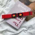 Red elastic lazy belt for women with cute bell bow decoration, no-punch stretch waist strap. - Jingle Bells