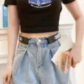 Invisible elastic lazy belt for women, buckle-free waist tightener for jeans and pants. - Blue Beige Burgundy Stripe