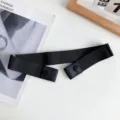 Black elastic buckle-free stretch belt for women jeans invisible waist tightening band - Black