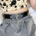Buckleless elastic stretch belt for jeans, invisible lazy waist strap for women and men. - Gray