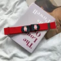 Red elastic lazy belt for women, cute rabbit cartoon decor, punch-free stretch waist strap. - Red Envelope Rabbit
