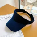 Donkerblauwe dames zonneklep hoed zonder bovenkant, casual verstelbare UV-bescherming. - Verstelbaar (54-58cm) / Marineblauw