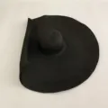 Women oversized brim black straw hat summer beach sun protection sunhat uv resistant cap - 25cm Brim (Head Circumference 56-58cm) / Black Rolled Edge