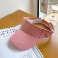 Vrouwen roze lege top zonneklep hoed, Koreaanse stijl ademende casual zomermuts hoed. - Verstelbaar (54-58cm) / Roze