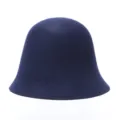 Donkerblauwe wolvilt emmerhoed voor vrouwen, vintage herfst winter effen warme klokhoed hoed - M (56-58cm) / Marineblauw