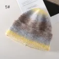 Gorro de punto degradado para mujer, gorro de lana cálido otoño invierno, tocado casual elegante. - Café Amarillo