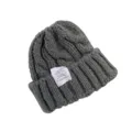 Bonnet d'hiver en tricot torsadé pour femme, bonnet chaud et épais en grosse maille grise. - Gris