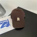 Casquette de baseball marron en coton avec patch R, chapeau sport décontracté pour hommes et femmes. - M (56-58cm) / Café