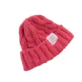 Bonnet en tricot torsadé rose pour femme, chapeau d'hiver chaud, bonnet décontracté. - Rose rouge