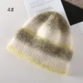 Verlauf Strickmütze Damen Herbst Winter warme slouchy Beanie Mütze Freizeitmütze - Kaffee Blau Gelb