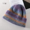 Farbverlauf Strickmütze Winter warm Slouch Beanie Hut lässig Unisex Kappe Modell 11 - Lila Blau Orange