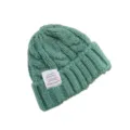 Bonnet en tricot grossier vert menthe hiver chaud bonnet côtelé élégant chapeau de femme - Vert menthe