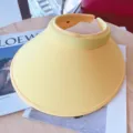 Κίτρινο Αντηλιακό Visor Καπέλο από Μετάξι Πάγου, UV Προστασία Μεγάλο Γείσο Καλοκαίρι. - Ρυθμιζόμενο / Βιζέρα Στυλ Μετάξι Πάγου Φωτεινό Κίτρινο Φαρδύ