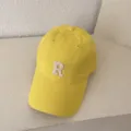 Casquette de baseball en coton jaune avec lettre R brodée, casquette souple et décontractée. - M (56-58cm) / Jaune vif