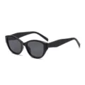 Stylish black cat-eye sunglasses for women, trendy oversized sun glasses with UV protection. - Black Frame All Gray