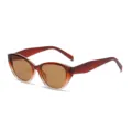Occhiali da sole cat-eye marroni sfumati eleganti con protezione UV per uso quotidiano. - Montatura Marrone Sfumato Tutto Marrone