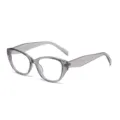 Montatura per occhiali cat-eye grigia trasparente, variante di occhiali da vista eleganti donna. - Montatura Grigio Trasparente Lenti Chiare