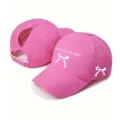 Berretto da baseball rosa ad asciugatura rapida per coda di cavallo con bel fiocco. - Regolabile / Rosa Fucsia