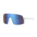 Gafas de sol de ciclismo deportivo para niños con lente colorida para deportes al aire libre. - Montura Blanca Lente Espejo Azul