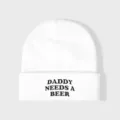 Witte gebreide muts met grappig borduurwerk, casual winter warme pet voor heren en dames. - Verstelbaar / Wit