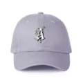 Lavender gothic letter A baseball cap, stylish adjustable cotton hat for outdoor streetwear. - Adjustable / Gray