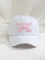 White embroidered baseball cap with anchor design and funny quote for casual outdoor wear. - Adjustable / White