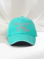 Embroidered baseball cap with boat hair text design, adjustable outdoor casual hat green. - Adjustable / Lake Blue