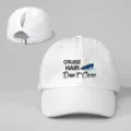 Casquette de baseball blanche pour queue de cheval avec imprimé de croisière et sangle réglable. - Réglable / Blanc