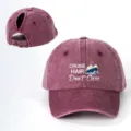 Casquette de baseball effet délavé avec motif croisière, chapeau en coton ajustable. - Réglable / Bordeaux