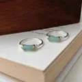 S925 Sterling Silber Türkis Rutilquarz Ring Japanisch Vintage Nischen Design Schmuck Damen - US Größe 6 / Silber