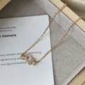 S925 zilveren hoefijzer gesp ketting variant, prachtige zirkonia hanger ontworpen voor vrouwen. - XN491-Ketting / Goud