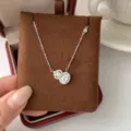S925 sterling silver diamond gourd necklace, elegant double gourd pendant jewelry for women. - 925 Silver / Platinum Plated-White Zirconia