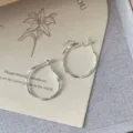 S925 Sterling Silber Glänzende Schlichte Creolen Damen Japanischer Stil Minimalistisch Schmuck - Platin-Klein(XE231-DH)