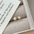 Minimalistische 925er Silber unregelmäßige Solitär Ohrstecker, elegante Vintage Schmuck. - 925er Silber / Gold
