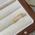S925 Sterlingsilber vergoldet Herz Diamant Ring vintage Nischen Design filigraner Schmuck Damen - Japanischer Herzring (XR344-DH) / Größe 7 (Hongkong) / Gold