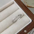S925 zilveren fijn hart diamant ring vintage minimalistische stapelbare sieraden - Japanse Hart Ring (XR344-DH) / Maat 7 (HK) / Witgoud