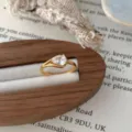 Elegante S925 Sterling Silber vergoldete birnenförmige Zirkonia Ring Damen Schmuck. - US Größe 6 / Tränenform Solitär Stil (XR233) / Gold