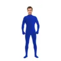 Blue full body zentai suit stretchy Halloween costume invisible bodysuit for party dress up - Sapphire Blue