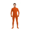 Orange half coverage zentai bodysuit tight spandex suit for halloween party costume detail view - 110 / Top And Bottom / Orange