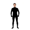 Black full body zentai suit stretchy spandex costume for Halloween party wear cosplay. - Black