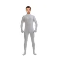Full body spandex zentai suit grey tight bodysuit for Halloween cosplay party wear - 110 / Top And Bottom / Light Gray