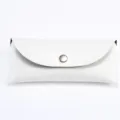 Étui à lunettes en cuir blanc boîte de rangement de lunettes de soleil portable bouton pression - 185*85*50 / Blanc