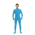 Blue full body zentai suit costume stretchy spandex Halloween cosplay party dress up outfit - Sky Blue