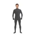 Dark grey half coverage zentai bodysuit, stretch fabric full body costume for men and women - Dark Gray