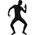 Μαύρη ολόσωμη στενή στολή Zentai, ελαστικό ύφασμα σπάντεξ για θεατρική παράσταση. - Παιδιά 150 / Μαύρο