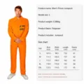 Tuta da prigioniero arancione per uomo, costume cosplay per festa di Halloween, taglia L - XXL (Adulto) / Set